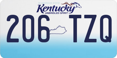 KY license plate 206TZQ
