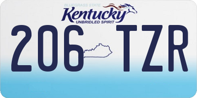 KY license plate 206TZR