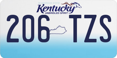KY license plate 206TZS