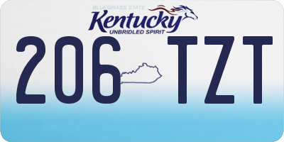 KY license plate 206TZT