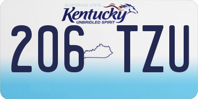 KY license plate 206TZU