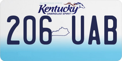 KY license plate 206UAB