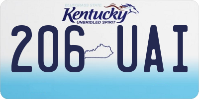 KY license plate 206UAI