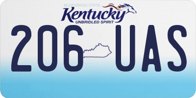 KY license plate 206UAS