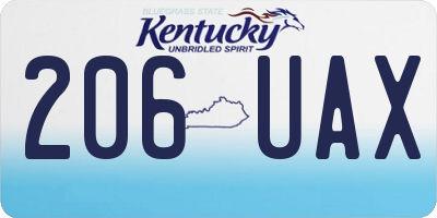 KY license plate 206UAX