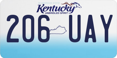 KY license plate 206UAY