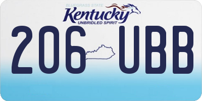 KY license plate 206UBB