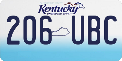 KY license plate 206UBC