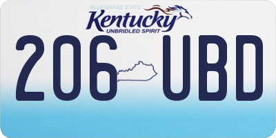 KY license plate 206UBD