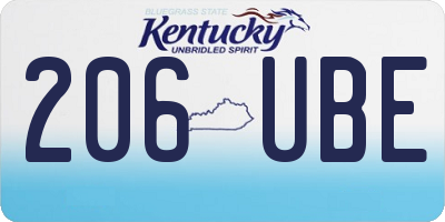 KY license plate 206UBE