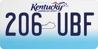 KY license plate 206UBF