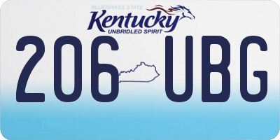 KY license plate 206UBG