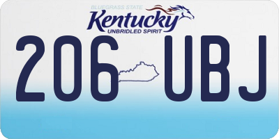 KY license plate 206UBJ