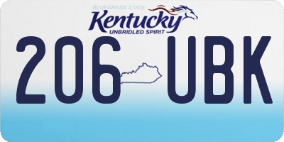 KY license plate 206UBK
