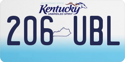 KY license plate 206UBL