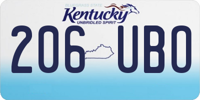 KY license plate 206UBO