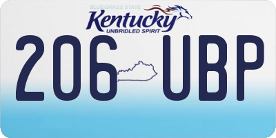 KY license plate 206UBP