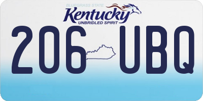 KY license plate 206UBQ