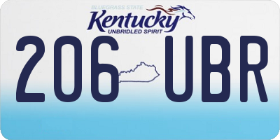 KY license plate 206UBR