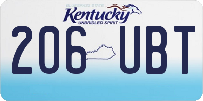 KY license plate 206UBT