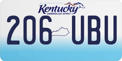 KY license plate 206UBU