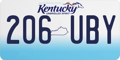 KY license plate 206UBY