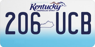 KY license plate 206UCB