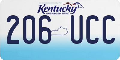 KY license plate 206UCC