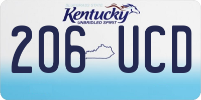 KY license plate 206UCD