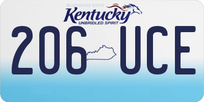 KY license plate 206UCE