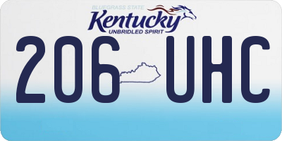 KY license plate 206UHC