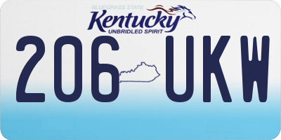 KY license plate 206UKW