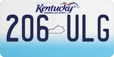 KY license plate 206ULG