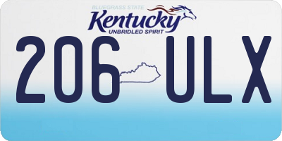 KY license plate 206ULX
