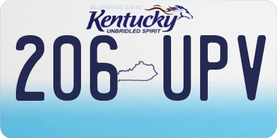 KY license plate 206UPV