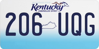 KY license plate 206UQG