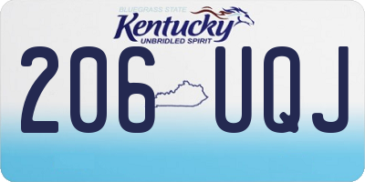 KY license plate 206UQJ