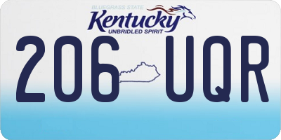 KY license plate 206UQR