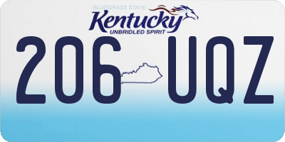 KY license plate 206UQZ