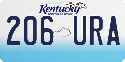 KY license plate 206URA