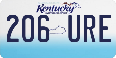KY license plate 206URE