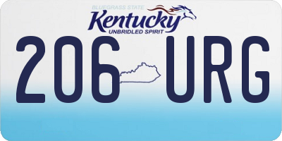 KY license plate 206URG