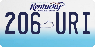 KY license plate 206URI