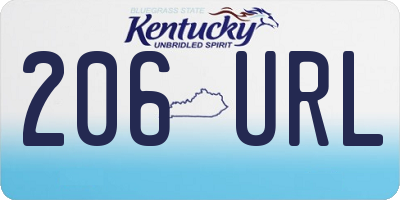 KY license plate 206URL