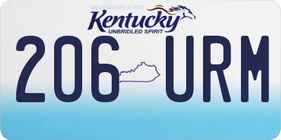 KY license plate 206URM