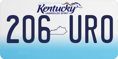 KY license plate 206URO
