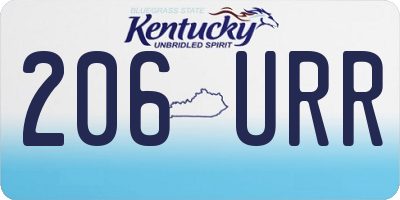 KY license plate 206URR