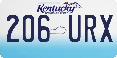 KY license plate 206URX