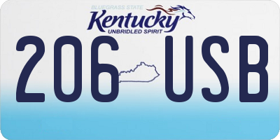 KY license plate 206USB