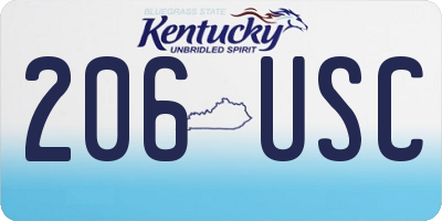 KY license plate 206USC